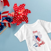 赤、白、青のパーソナライズされた「私たちの小さな輝き」 ベビーボディスーツ