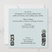 赤、白、青のピクニック航海の招待状 招待状 (裏面)