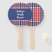 赤、白、青のファミリー懇親会 ハンドファン (正面&裏面)