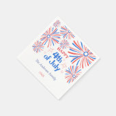 赤・白・青のフェスティバル7月4日の花火大会 スタンダードカクテルナプキン (角)