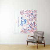 赤・白・青のフェスティバル7月4日の花火大会 タペストリー (インサイチュ(横))