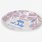 赤・白・青のフェスティバル7月4日の花火大会 ペーパープレート (アングル)