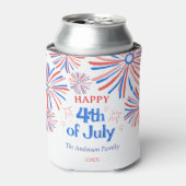 赤・白・青のフェスティバル7月4日の花火大会 缶クーラー (缶正面)