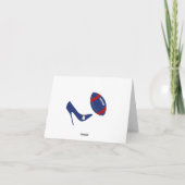 赤、白、青のフットボールテーマの感謝カード サンキューカード (裏面)