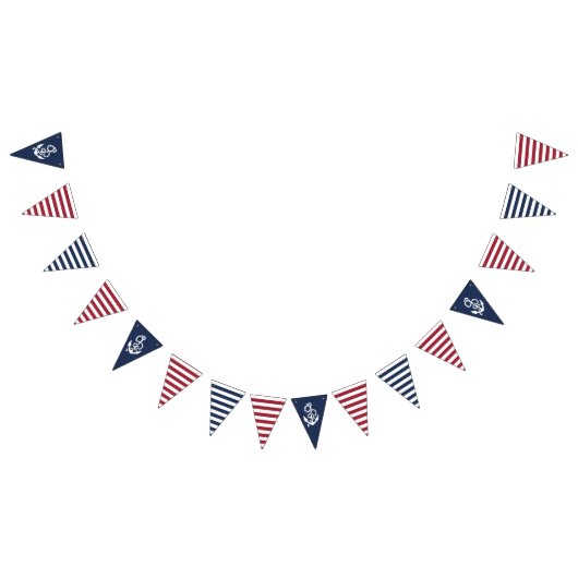 赤、白、青のフラグ航海の バンティングフラッグ (全)