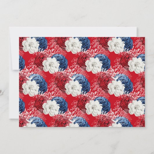 赤、白、青のフローラ卒業写真 案内状 (裏面)