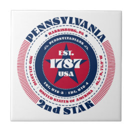 赤、白、青のペンシルバニアのセラミックタイル タイル