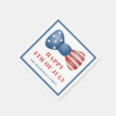 赤、白、青のボウ 4th of July スタンダードカクテルナプキン (角)