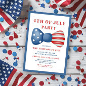 赤、白、青のボウ 4th of July 招待状