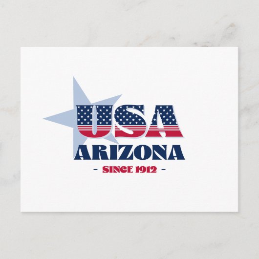 赤、白、青のポストカードにアリゾナ ポストカード (正面)