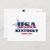 赤、白、青のポストカードにケンタッキー ポストカード (正面/裏面)