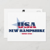 赤、白、青のポストカードにニューハンプシャー ポストカード (正面/裏面)