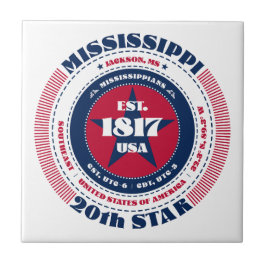 赤、白、青のミシシッピのセラミックタイル タイル