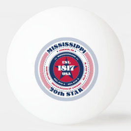 赤、白、青のミシシッピの円 卓球ボール