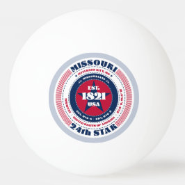 赤、白、青のミズーリの円 卓球ボール