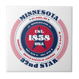 赤、白、青のミネソタの陶磁器タイル タイル