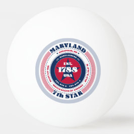赤・白・青のメリーランド・サークル 卓球ボール