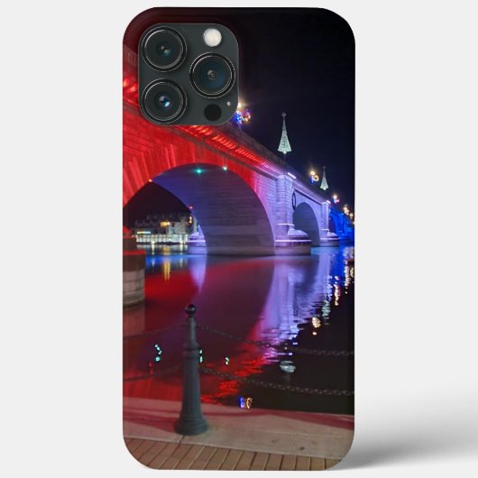 赤・白・青のロンドンブリッジハバス湖 Case-Mate iPhoneケース (裏面)