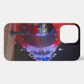 赤・白・青のロンドンブリッジハバス湖 iPhoneケース (裏面横)