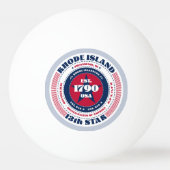 赤、白、青のロードアイランドの円 卓球ボール (裏面)