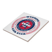 赤、白、青のワイオミング陶磁器タイル タイル (側面)