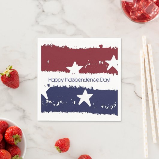 赤・白・青の動揺して絵を描紙 スタンダードカクテルナプキン (インサイチュ)