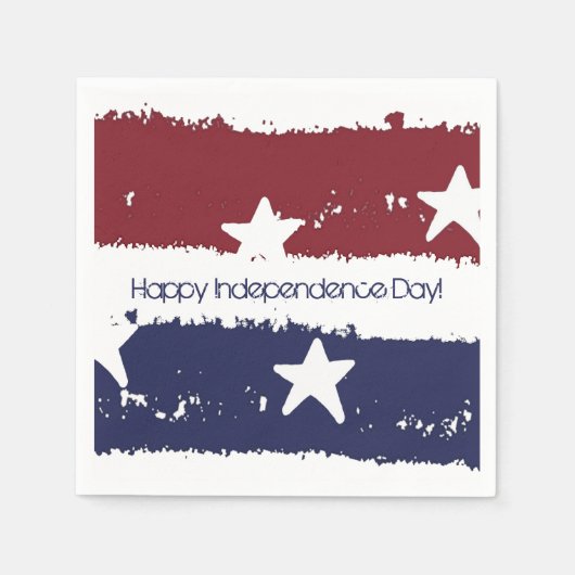 赤・白・青の動揺して絵を描紙 スタンダードカクテルナプキン (正面)