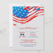 赤、白、青の叔父サムの4thの7月パーティー 招待状 (裏面)