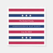 赤、白、青の各ストライプパーティー(7月4日) スタンダードカクテルナプキン (正面)