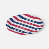 赤、白、青の各ストライプパーティー（7月4日） ペーパープレート (アングル)