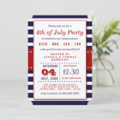 赤、白、青の各ストライプパーティー(7月4日) 招待状 (スタンド正面)