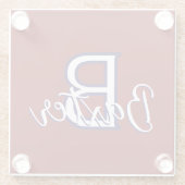 赤・白・青の名前とイニシャル　オーダーメイド ガラスコースター (裏面)