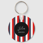 赤、白、青の名前をカスタムする キーホルダー (正面)