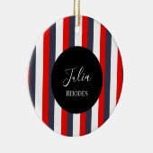 赤、白、青の名前をカスタムする セラミックオーナメント (右)