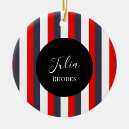 赤、白、青の名前をカスタムする セラミックオーナメント