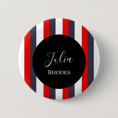赤、白、青の名前をカスタムする 缶バッジ (正面)