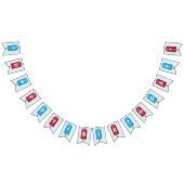 赤・白・青の夏のポプシクルハッピーバースデー バンティングフラッグ (全)