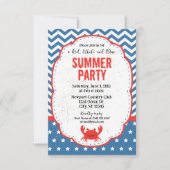 赤・白・青の夏パーティの招待状 招待状 (正面)