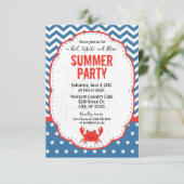 赤・白・青の夏パーティの招待状 招待状 (スタンド正面)