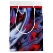 赤、白、青の大理石 ミディアムペーパーバッグ (正面)