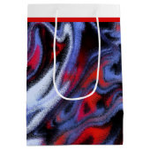 赤、白、青の大理石 ミディアムペーパーバッグ (裏面)