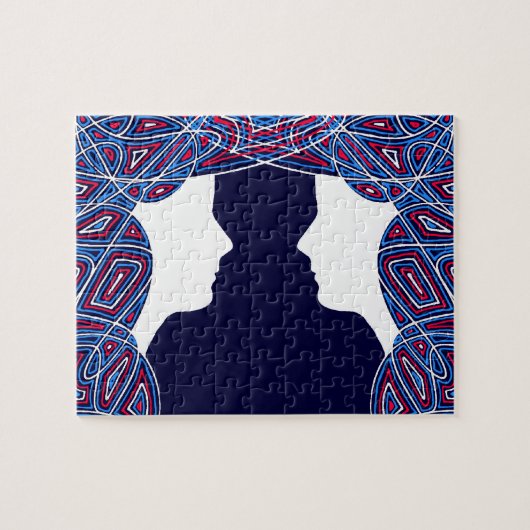 赤、白、青の女性 ジグソーパズル (横)