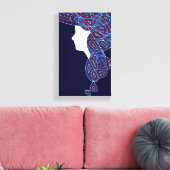 赤・白・青の婦人 キャンバスプリント (インサイチュ (リビング))