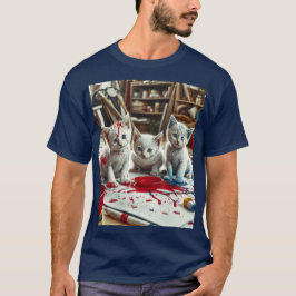 赤、白、青の子猫 Tシャツ