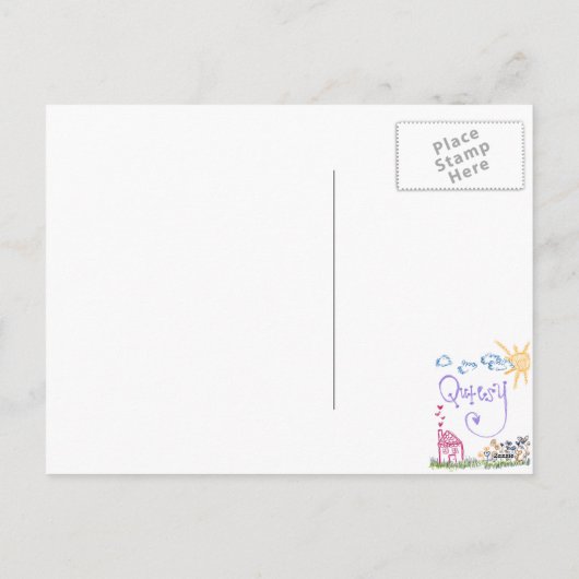 赤、白、青の季節の挨拶ポストカード シーズンポストカード (裏面)