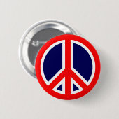 赤、白、青の平和のサイン 缶バッジ (正面&裏面)