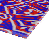 赤、白、青の幾何学模様 カッティングボード (角)