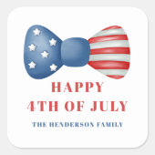 赤・白・青の弓7月4日 スクエアシール (正面)