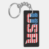 赤、白、青の愛国心のあるアメリカ キーホルダー (正面左)