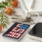 赤、白、青の愛国心のあるアメリカ キーホルダー (正面右)